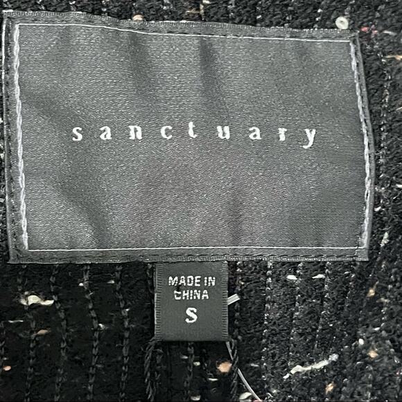 Sanctuary Kimono City Jacket Multi Black Boucle Chevron Print Size Small NEW - Picture 10 of 12